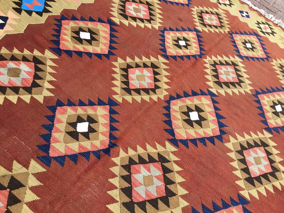 Tappeto Kilim turco vintage 290 cm x 190 cm n. 625