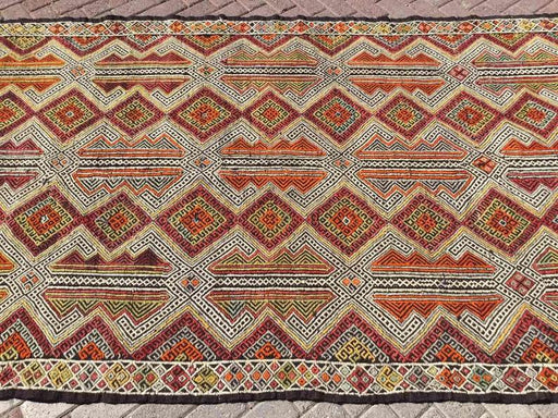 Vintage Turkse Kilim -vloerkleed 291 cm x 168 cm Wollen geitenhaar