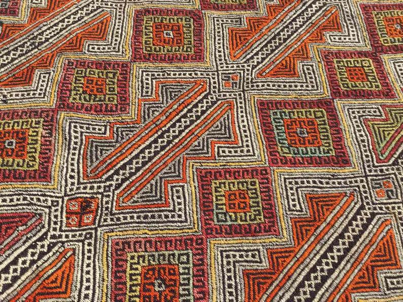 Tappeto Kilim turco vintage 291 x 168 cm in lana di capra