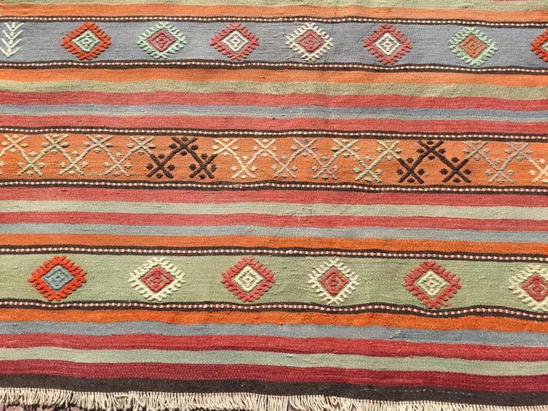 Vintage turkkilainen Kilim matto 292cm x 162cm villapuuvilla