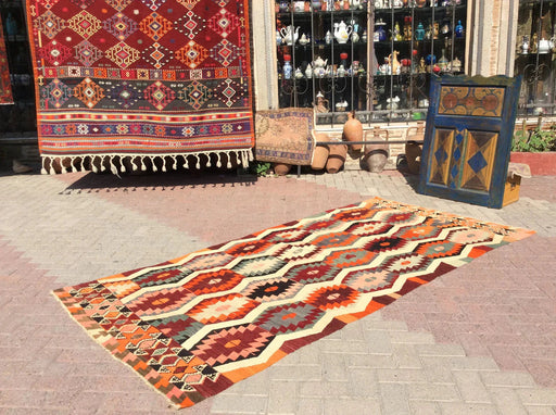 Vintage Turkish Kilim Rug 293cm x 135cm Wool Handmade