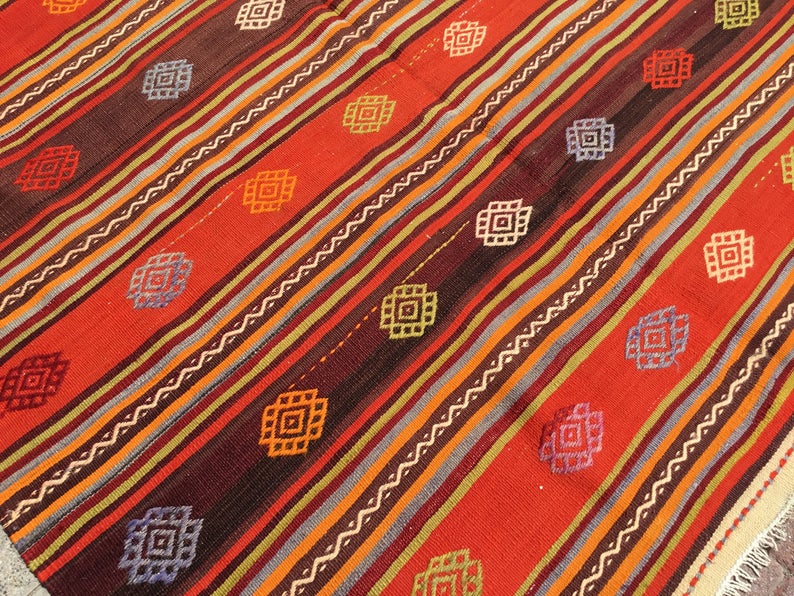 Vintage Turkish Kilim Rug 301cm x 162cm 45 Years Old