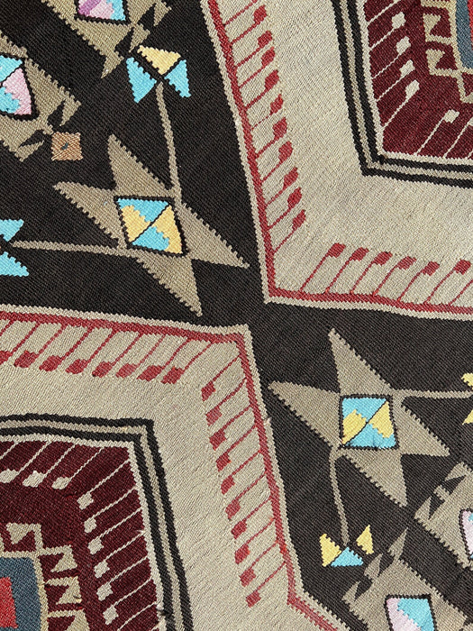 Vintage Turkish Kilim -matto 302cm x 134cm käsinkudottua villaa