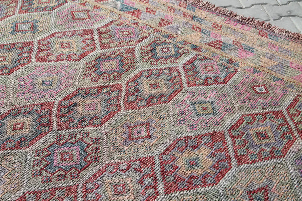 Vintage Turkish Kilim -matto 309cm x 212cm villapuuvilla