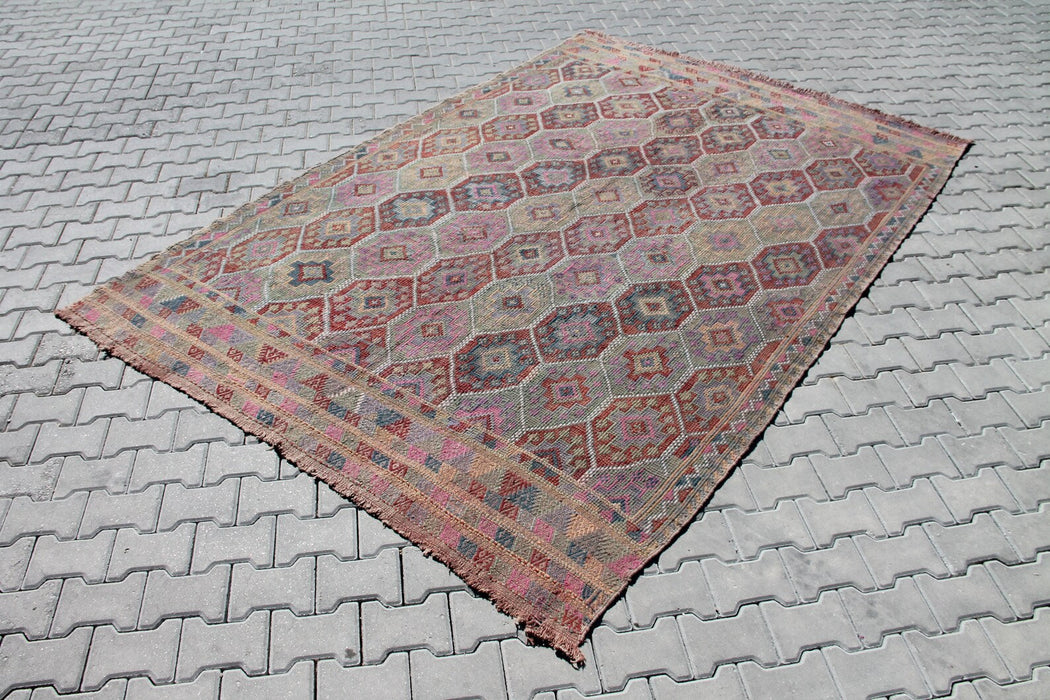 Vintage Turkish Kilim -matto 309cm x 212cm villapuuvilla