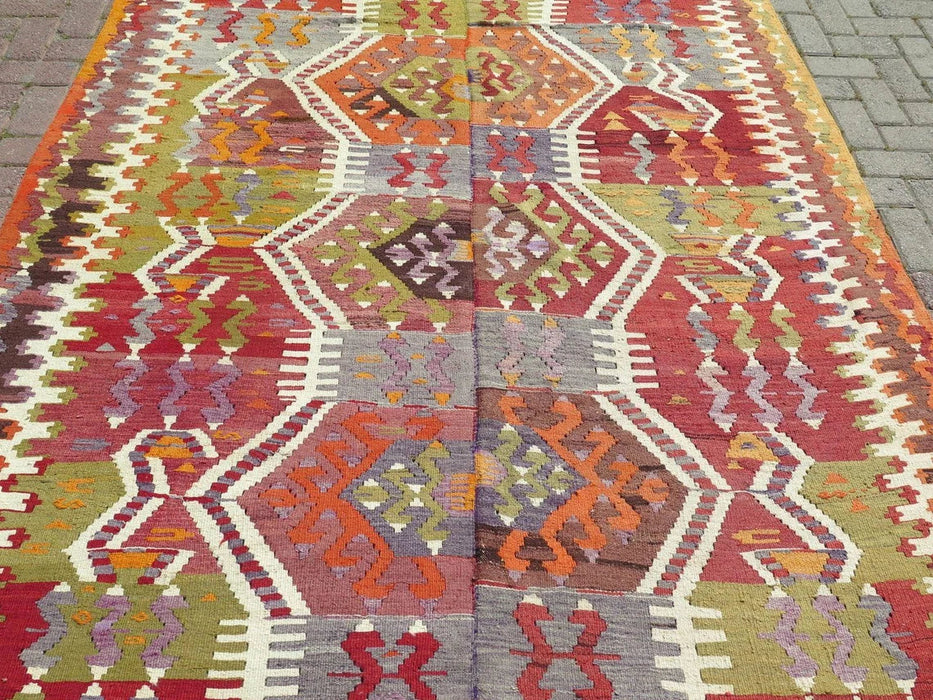 Vintage Turkish Kilim Rug 363cm x 193cm Hallway Runner