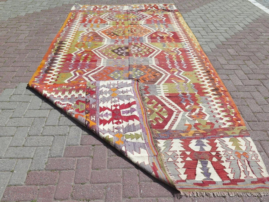 Vintage Turkish Kilim Rug 363cm x 193cm Hallway Runner