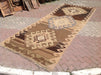Vintage Turkish Kilim Rug 401cm x 170cm Light Brown Pattern