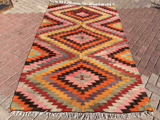 Vintage tyrkisk Kilim Teppe Cece 150cm x 221cm