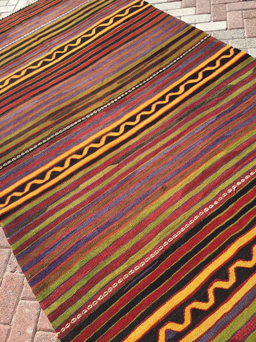 Vintage turkkilainen Kilim matto Jen 163cm x 292cm 100% villaa