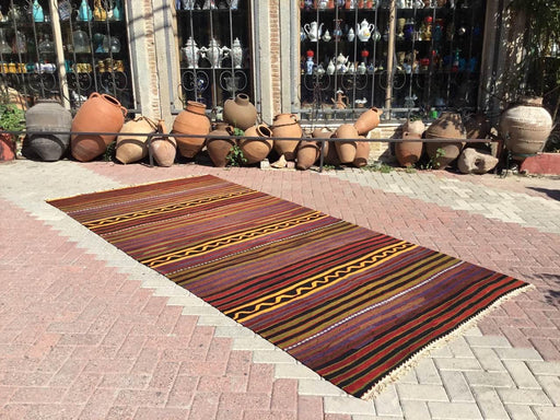 Vintage tyrkisk Kilim Teppe Jen 163cm x 292cm 100% Ull