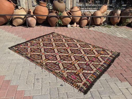 Vintage tyrkisk Kilim-teppe Oscar 135cm x 183cm #869