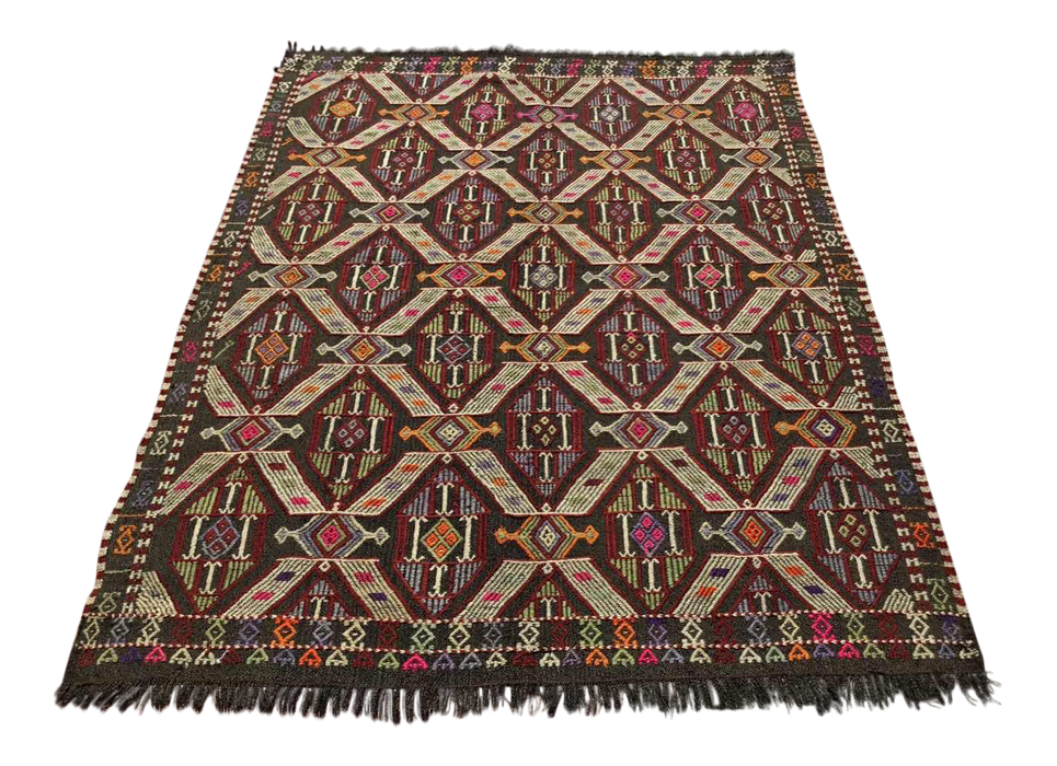 Vintage Turkish Kilim -matto Oscar 135cm x 183cm #869