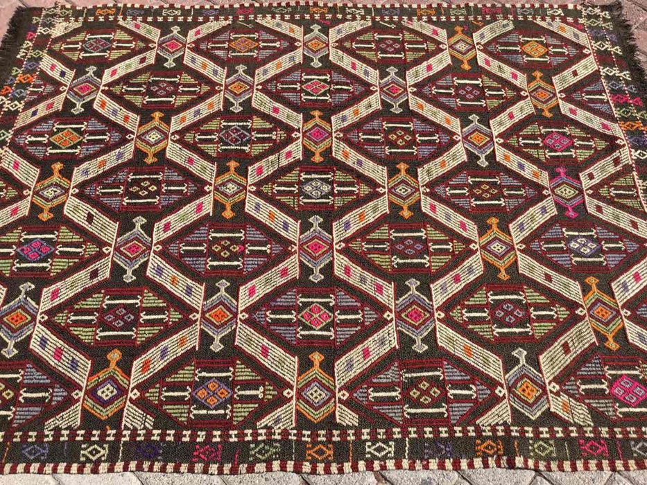 Vintage Turkish Kilim -matto Oscar 135cm x 183cm #869