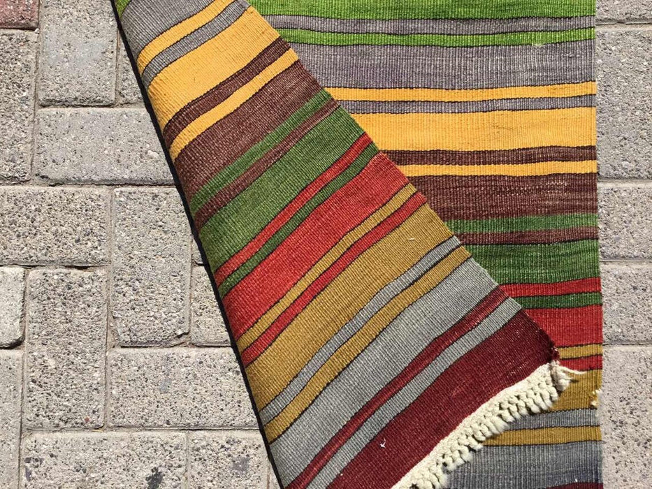 Vintage turkkilainen Kilim Runner 251cm x 74cm #252