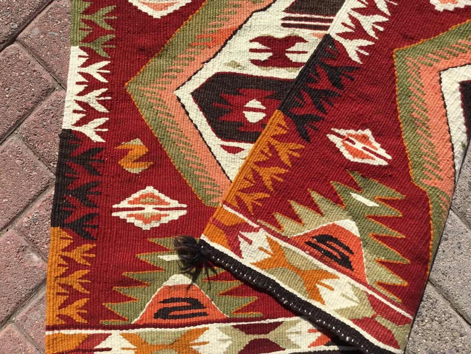 Vintage turkkilainen Kilim Runner 265cm x 90cm #264