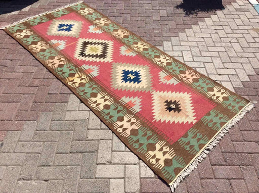 Vintage Turkish Kilim Runner 267cm x 114cm For Hallway