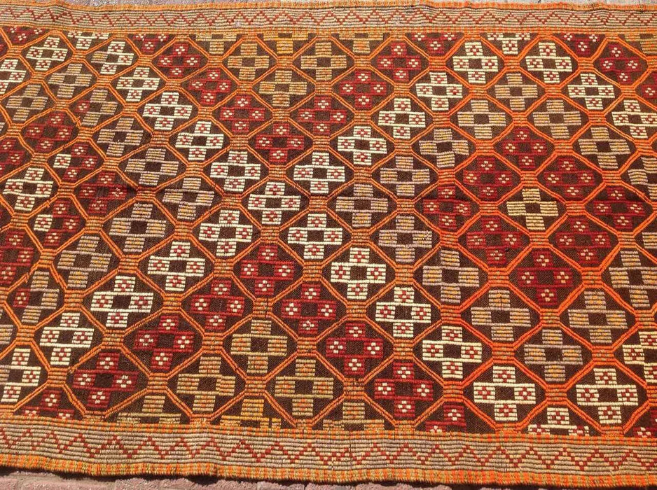 Vintage turkkilainen Kilim Runner 315cm x 140cm Käsintehty