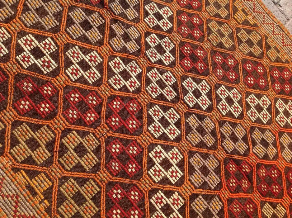 Vintage turkkilainen Kilim Runner 315cm x 140cm Käsintehty