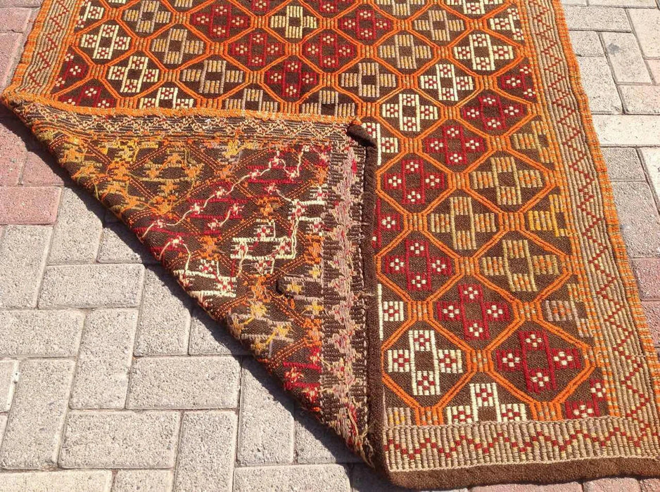 Vintage turkkilainen Kilim Runner 315cm x 140cm Käsintehty