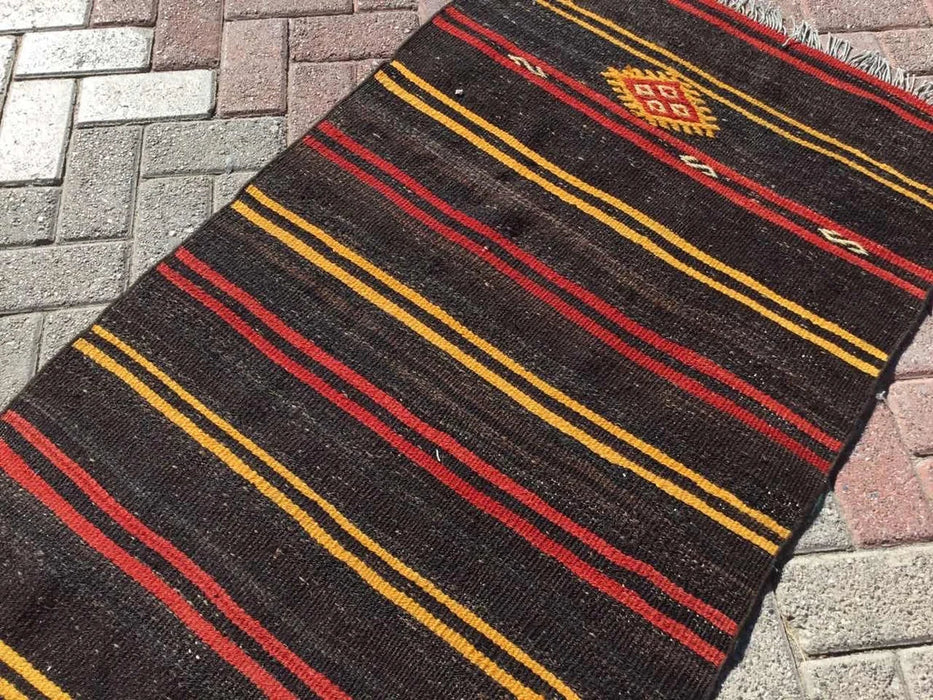 Vintage Turkish Kilim Runner 323cm x 81cm 50 Years Old