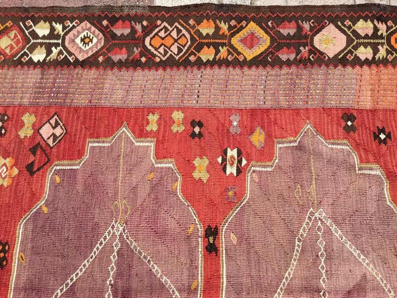 Vintage Turkish Kilim Runner 358cm x 160cm 60 Years Old