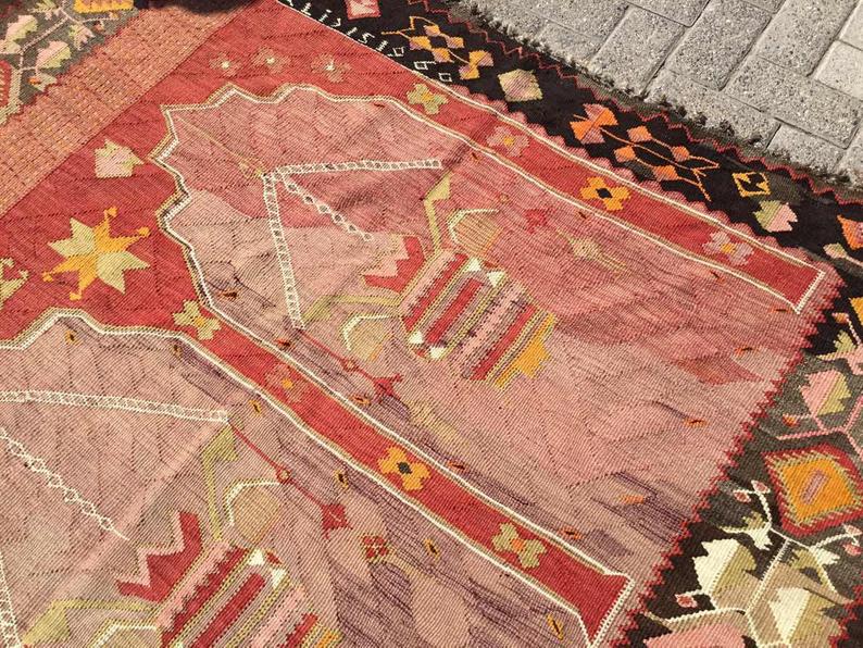 Vintage Turkish Kilim Runner 358cm x 160cm 60 Years Old