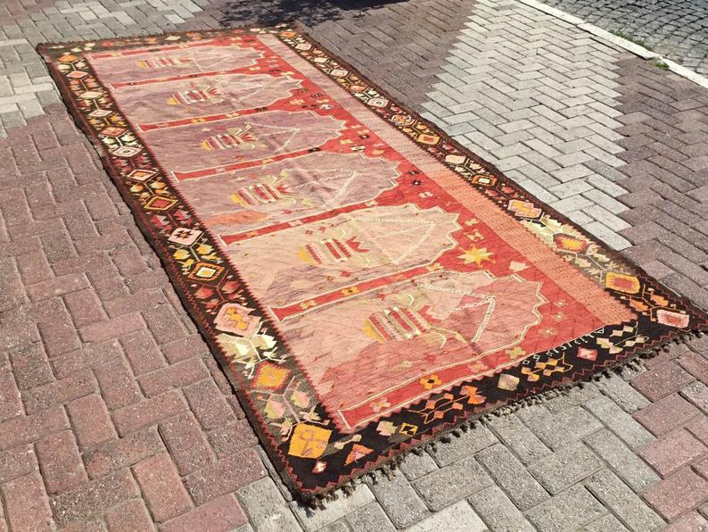 Vintage Turkish Kilim Runner 358cm x 160cm 60 Years Old