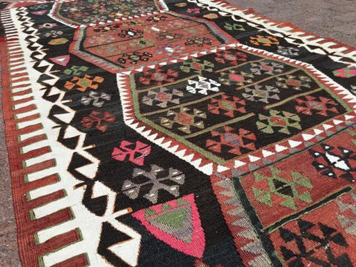 Vintage Turkish Kilim Runner 444cm x 106cm Hallway Rug