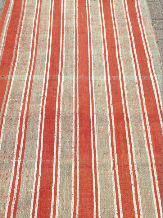 Vintage Turkish Kilim Runner 642 Cm X 106 Cm Handwoven