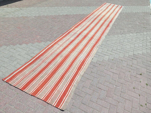 Vintage Turkish Kilim Runner 642 Cm X 106 Cm Handwoven