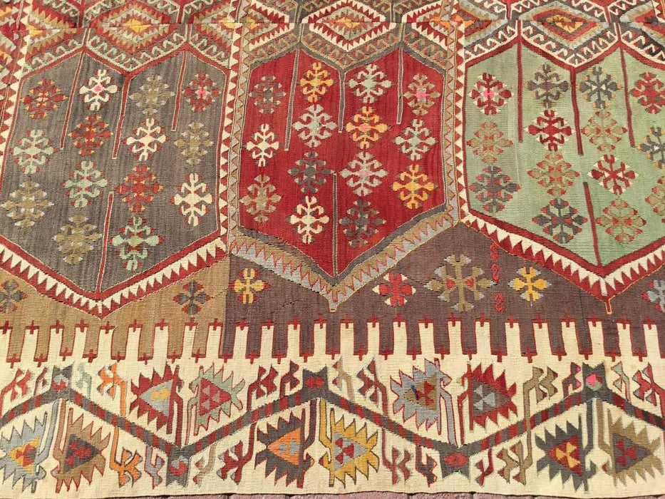 Vintage Turkse Kelim Runner Rug 190cm x 457cm