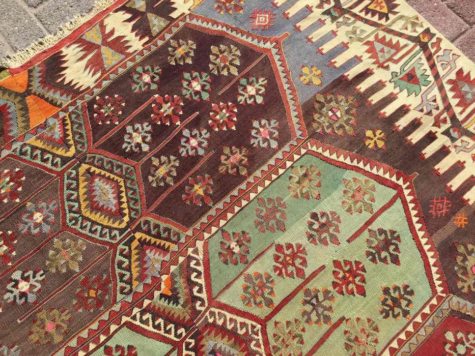 Vintage Turkse Kelim Runner Rug 190cm x 457cm