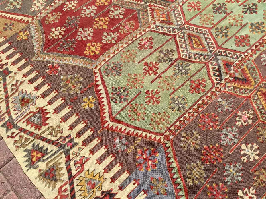 Vintage Turkse Kelim Runner Rug 190cm x 457cm