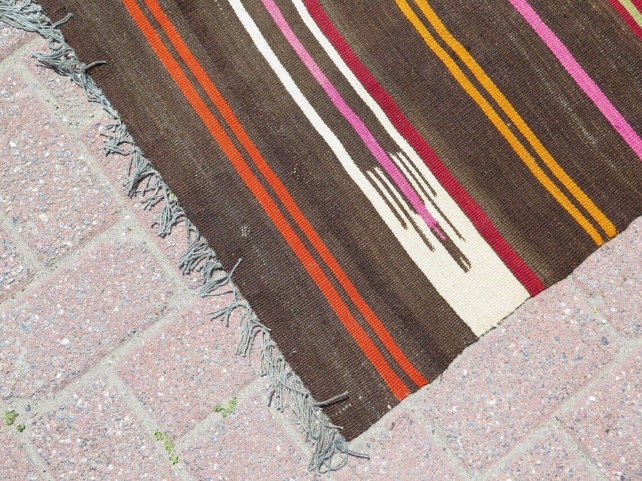 Vintage Turkish Kilim Runner Rug 226cm x 61cm Handwoven