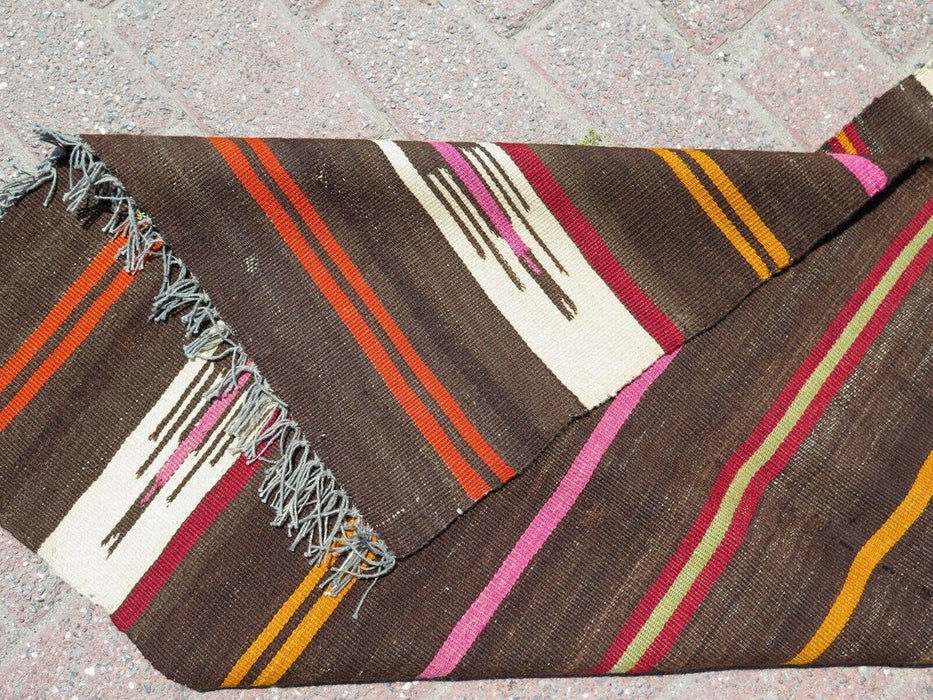 Vintage Turkish Kilim Runner Rug 226cm x 61cm Handwoven