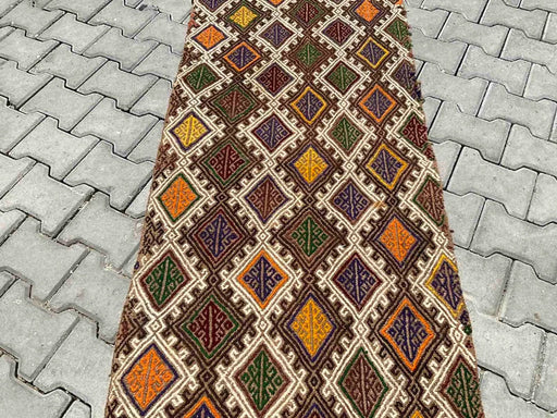 Vintage Turkish Kilim Runner Rug 248cm x 73cm #284