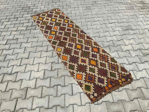 Vintage Turkish Kilim Runner Rug 248cm x 73cm #284