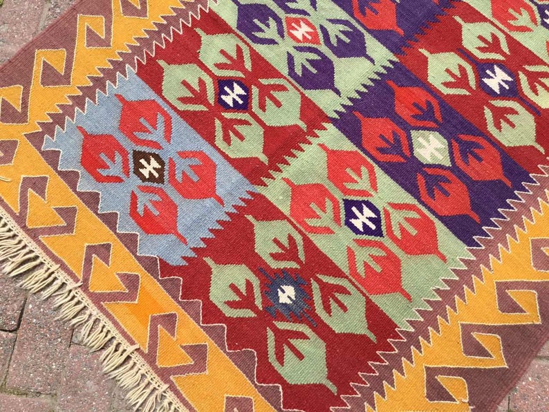 Vintage Turkse Kelim Runner Rug 255cm x 114cm Hal