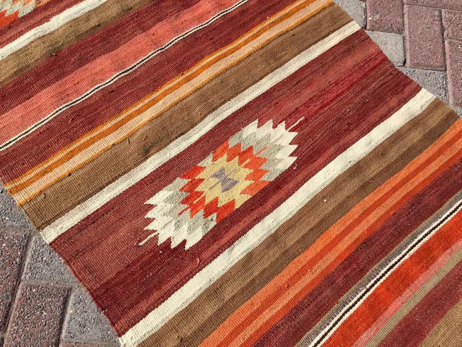 Vintage Turkish Kilim Runner Rug 255cm x 89cm #308