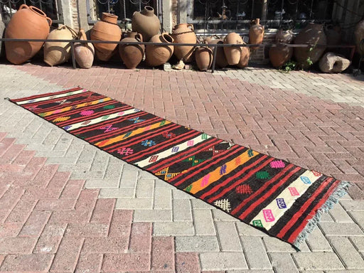 Vintage Turkish Kilim Runner Rug 281cm x 94cm #311