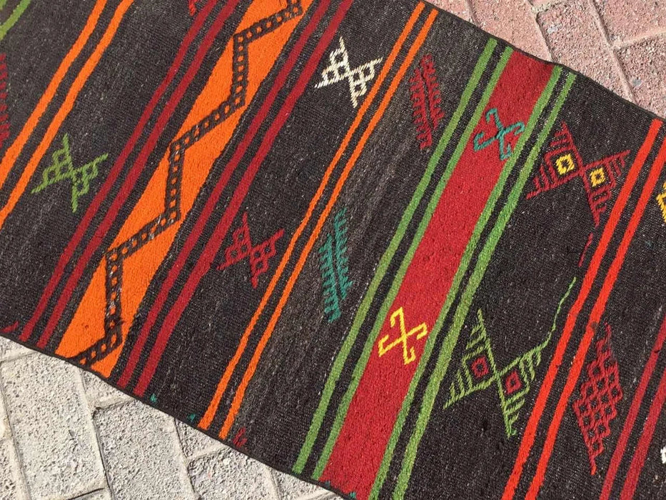 Vintage Turkish Kilim Runner Rug 298cm x 72cm #314