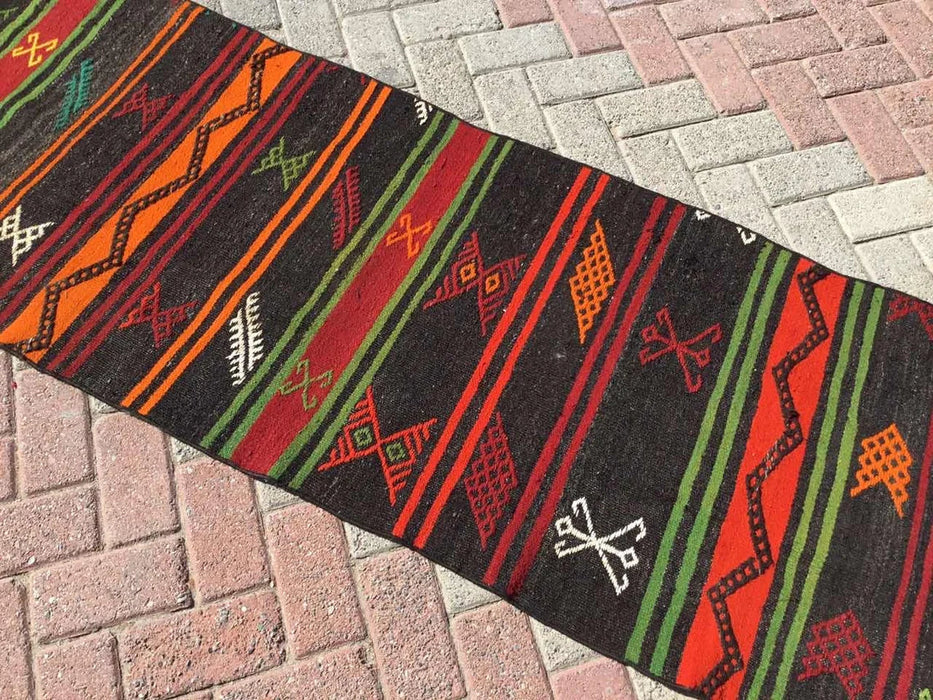 Vintage Turkish Kilim Runner Rug 298cm x 72cm #314