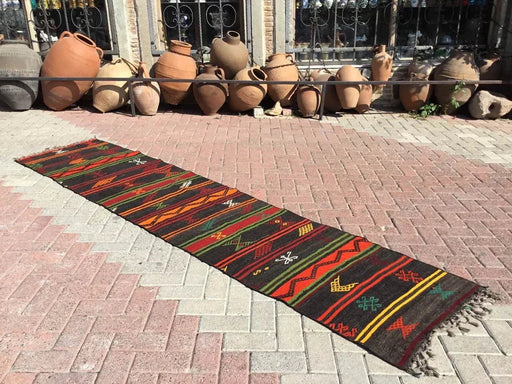 Vintage Turkish Kilim Runner Rug 298cm x 72cm #314