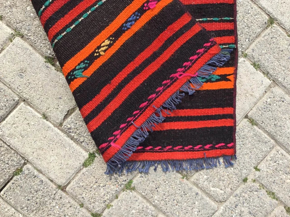 Vintage turkkilainen Kilim juoksumatto 313cm x 68cm