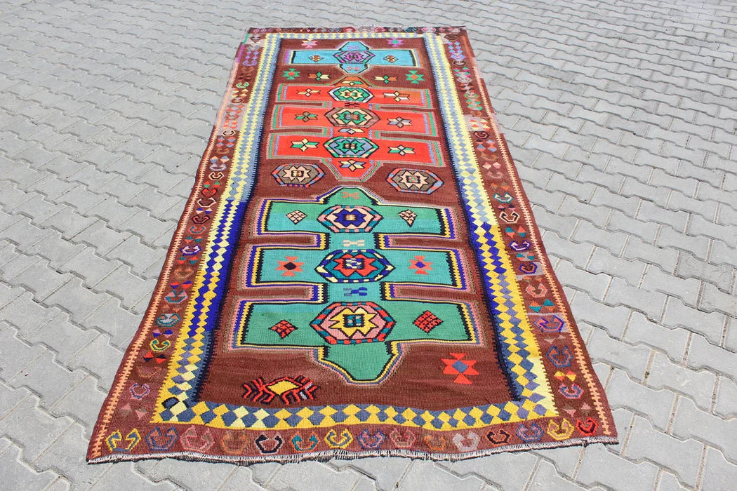 Vintage Turkish Kilim Runner Rug 320Cm X 147Cm #373