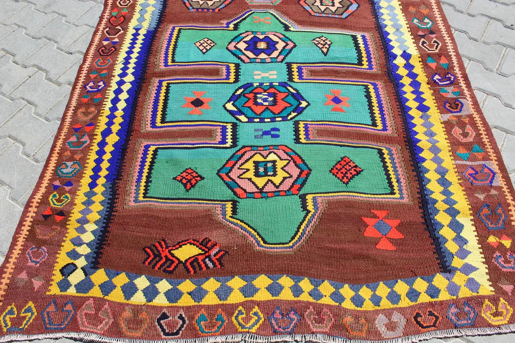 Vintage Turkish Kilim Runner Rug 320Cm X 147Cm #373