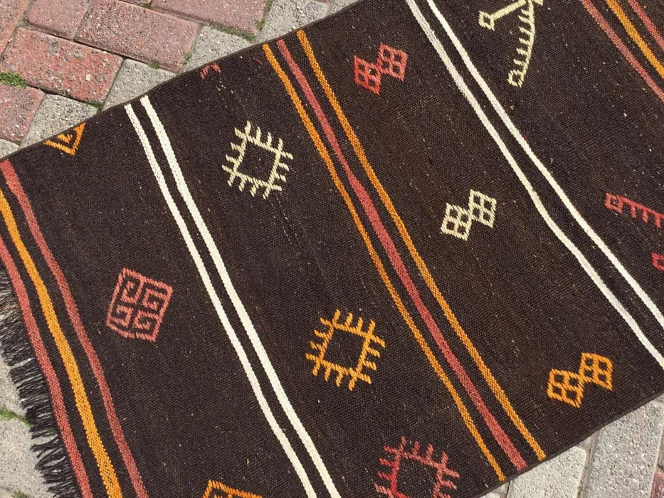 Vintage Turkish Kilim Runner Rug 324cm x 80cm #267