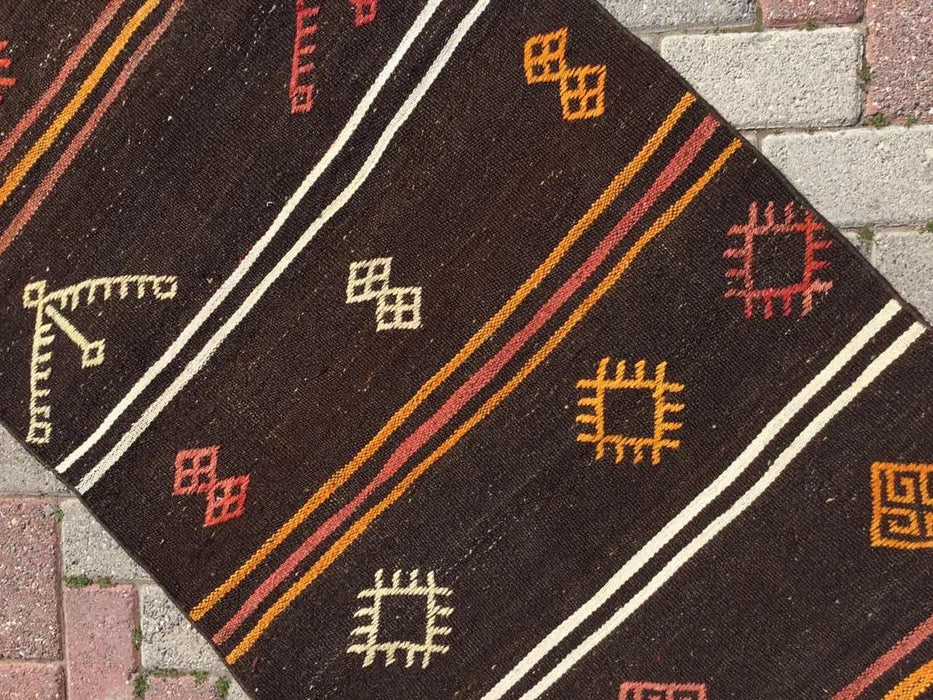 Vintage Turkish Kilim Runner Rug 324cm x 80cm #267