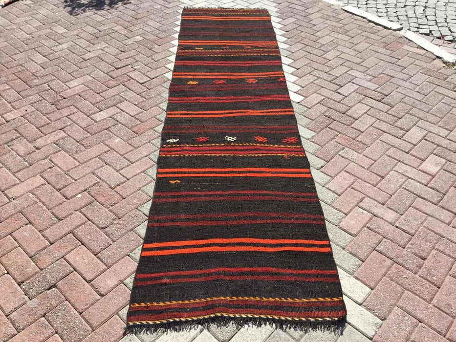 Vintage Turkish Kilim Runner Rug 340cm x 87cm